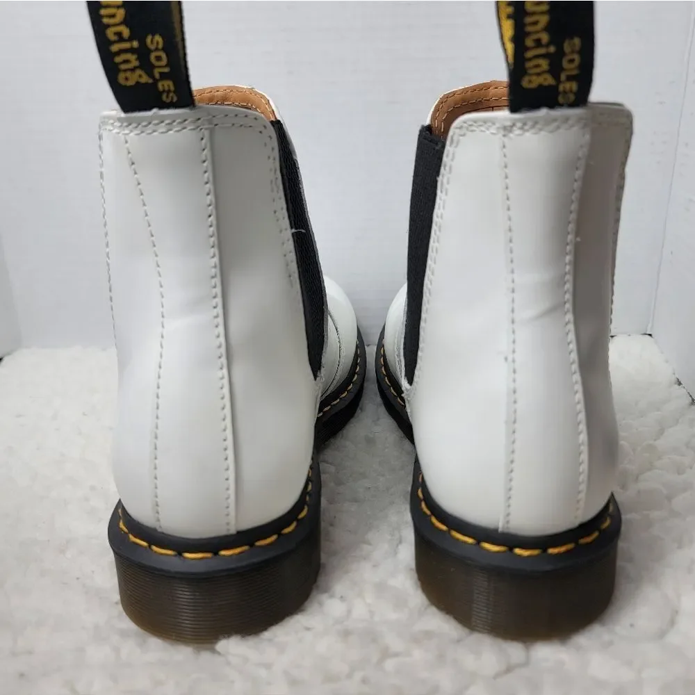 Dr. Martens 2976 YS Chelsea Boots White Smooth Leather Men’s Size 9